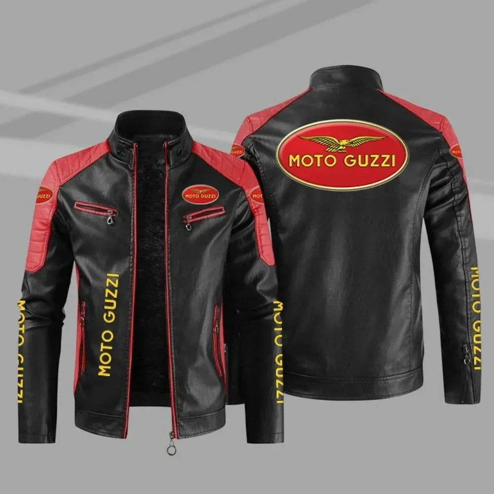 Moto Guzzi hommes Moto veste en cuir PU vestes automne hiver nouveau support à glissière coupe-vent en cuir manteau hommes vêtements 58995 Camara Shopping Moto Guzzi hommes Moto veste en cuir PU vestes automne hiver nouveau support à glissière coupe-vent en cuir manteau hommes vêtements 58995