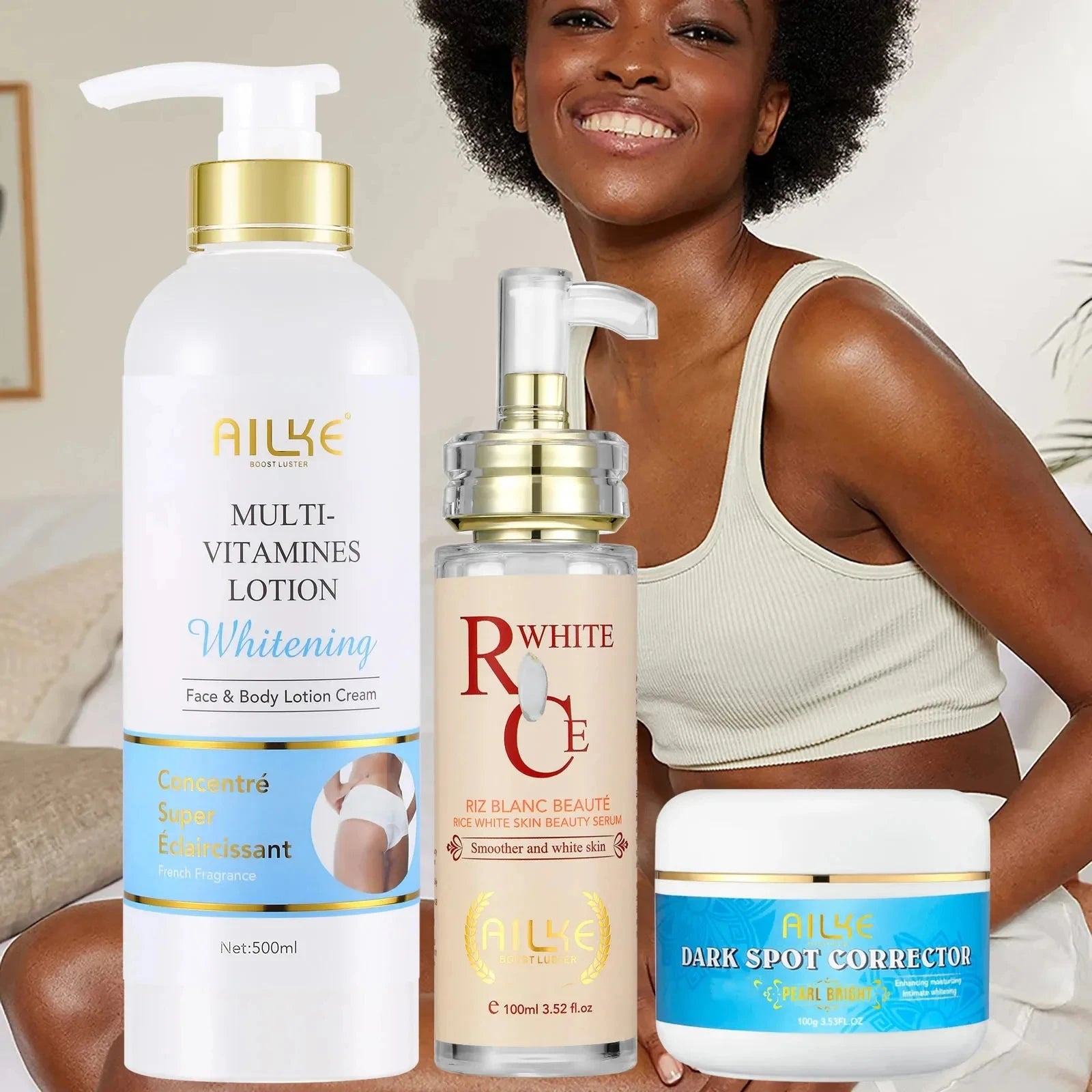 AILKE Soin éclaircissant multivitaminé pour femmes, hydratant, élimine les taches brunes, la mélanine, l'hyperpigmentation, le teint inégal Camara Shopping AILKE Soin éclaircissant multivitaminé pour femmes, hydratant, élimine les taches brunes, la mélanine, l'hyperpigmentation, le teint inégal