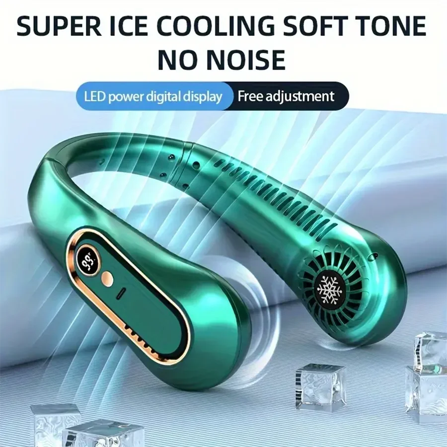Ventilateur de cou Portable, climatiseur Portable sans lame, refroidisseur d'air, 5 vitesses et écran d'affichage LED, meilleures ventes, nouvelle collection 2025 Camara Shopping Ventilateur de cou Portable, climatiseur Portable sans lame, refroidisseur d'air, 5 vitesses et écran d'affichage LED, meilleures ventes, nouvelle collection 2025