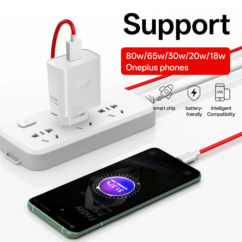 Adaptateur de chargeur USB Oneplus 100W SuperVOOC original, charge rapide 80W 65W, One Plus 13 13S 12 11 10 Nord 5 4 9 pour OPPO Realme Camara Shopping Adaptateur de chargeur USB Oneplus 100W SuperVOOC original, charge rapide 80W 65W, One Plus 13 13S 12 11 10 Nord 5 4 9 pour OPPO Realme