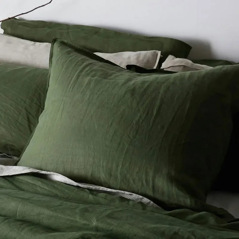 Taie d'oreiller en lin naturel français, 2 pièces, enveloppe douce et confortable, décoration de maison, couverture d'oreiller de chambre à coucher, toutes saisons Camara Shopping Taie d'oreiller en lin naturel français, 2 pièces, enveloppe douce et confortable, décoration de maison, couverture d'oreiller de chambre à coucher, toutes saisons
