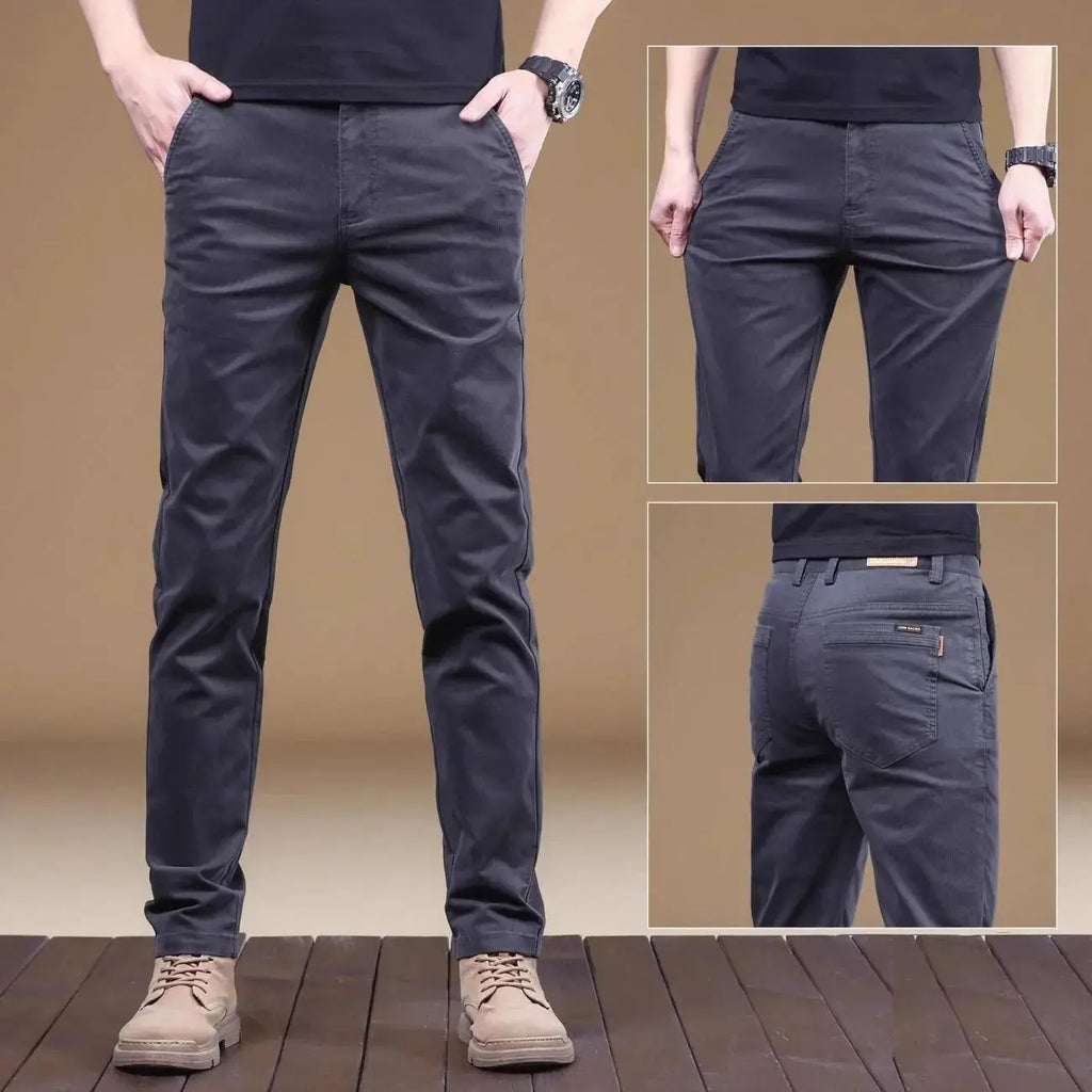 Pantalon décontracté homme été 2026 en coton fin, tendance, polyvalent, élastique, léger, pour le travail ou formel, coupe slim droite Camara Shopping Pantalon décontracté homme été 2026 en coton fin, tendance, polyvalent, élastique, léger, pour le travail ou formel, coupe slim droite