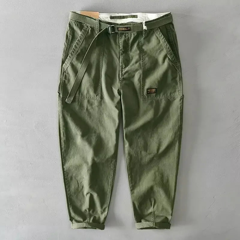 Pantalon de travail en coton coupe large pour homme, style rétro décontracté, résistant à l'usure, avec poches, coupe droite et ample, idéal automne-été Camara Shopping Pantalon de travail en coton coupe large pour homme, style rétro décontracté, résistant à l'usure, avec poches, coupe droite et ample, idéal automne-été