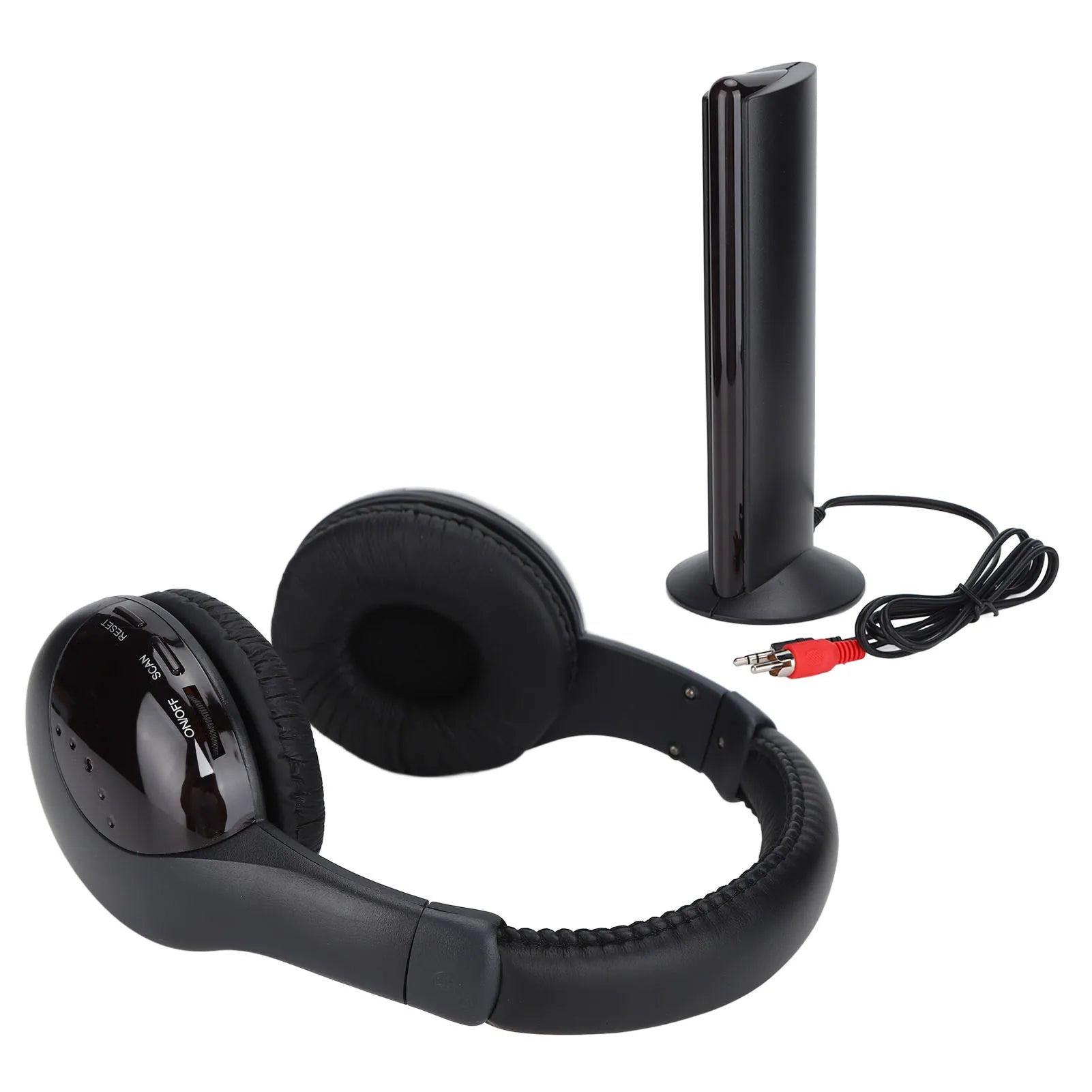 Casque Sans Fil HiFi 5-en-1 — TV, PC, Radio FM | Portée 30m - Camara ShoppingCasque Sans Fil HiFi 5-en-1 — TV, PC, Radio FM | Portée 30m