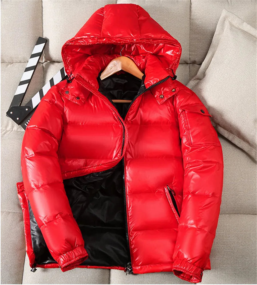 Vestes imperméables pour hommes, Parkas chauds rembourrés en coton, manteaux d'hiver brillants de haute qualité pour Couple, vêtements d'extérieur épais rouges, nouvelle mode 2026 Camara Shopping Vestes imperméables pour hommes, Parkas chauds rembourrés en coton, manteaux d'hiver brillants de haute qualité pour Couple, vêtements d'extérieur épais rouges, nouvelle mode 2026