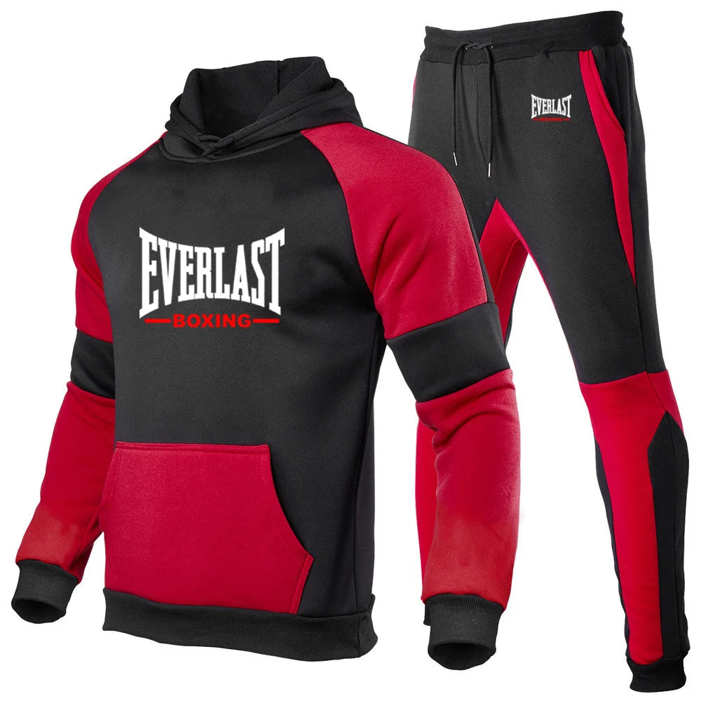 Everlast 2025 printemps automne hommes nouvelle haute qualité sweats à capuche couverture en coton + pantalons de survêtement sport course deux pièces ensembles Camara Shopping Everlast 2025 printemps automne hommes nouvelle haute qualité sweats à capuche couverture en coton + pantalons de survêtement sport course deux pièces ensembles