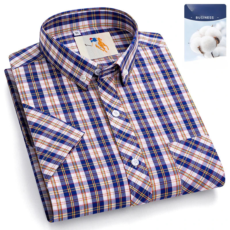 Chemises d'été fines à manches courtes 100 % coton pour hommes, grandes tailles 9XL, coupe ajustée, formelles et décontractées, unies, douces, à carreaux, style hawaïen Camara Shopping Chemises d'été fines à manches courtes 100 % coton pour hommes, grandes tailles 9XL, coupe ajustée, formelles et décontractées, unies, douces, à carreaux, style hawaïen