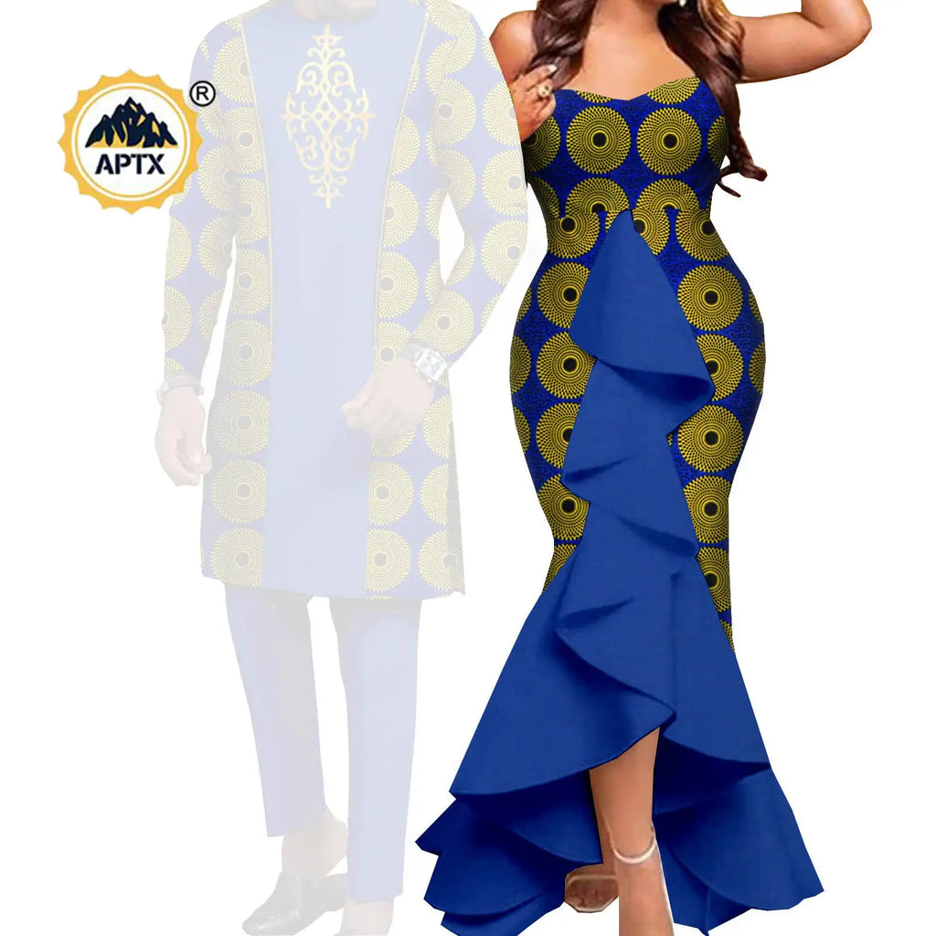 Dashiki – robes sirène pour femmes africaines, tenues assorties pour hommes, ensembles de pantalons Bazin Riche, vêtements de Couple africains pour mariage Y22C080 Camara Shopping Dashiki – robes sirène pour femmes africaines, tenues assorties pour hommes, ensembles de pantalons Bazin Riche, vêtements de Couple africains pour mariage Y22C080