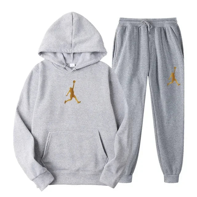Ensemble deux pièces décontracté printemps-automne pour hommes et femmes, sweat à capuche et pantalon, nouveau ensemble de basketball d'extérieur pour hommes
