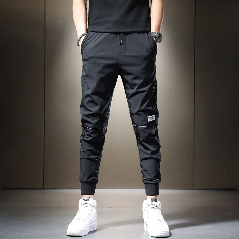 Joggers légers et respirants à séchage rapide pour hommes, pantalons décontractés d'été, joggeurs Wstring de proximité, fjIce Sportedly, noir et gris, 2023 Camara Shopping Joggers légers et respirants à séchage rapide pour hommes, pantalons décontractés d'été, joggeurs Wstring de proximité, fjIce Sportedly, noir et gris, 2023