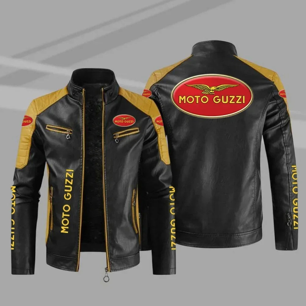 Moto Guzzi hommes Moto veste en cuir PU vestes automne hiver nouveau support à glissière coupe-vent en cuir manteau hommes vêtements 58995 Camara Shopping Moto Guzzi hommes Moto veste en cuir PU vestes automne hiver nouveau support à glissière coupe-vent en cuir manteau hommes vêtements 58995
