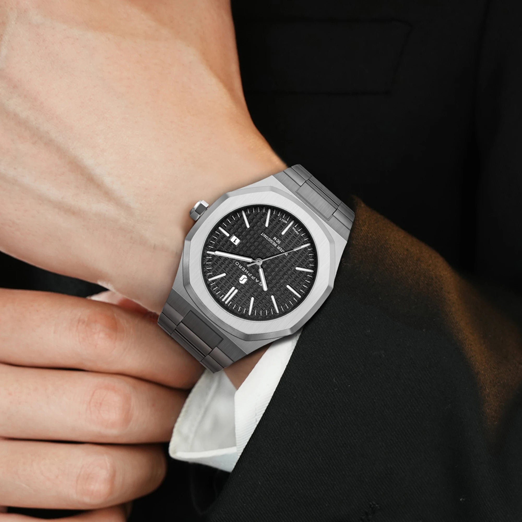 SAPPHERO – montre à Quartz pour hommes, en acier inoxydable, étanche à 50M, affichage de la Date, aiguilles lumineuses, montre-bracelet élégante pour affaires, cadeau durable Camara Shopping SAPPHERO – montre à Quartz pour hommes, en acier inoxydable, étanche à 50M, affichage de la Date, aiguilles lumineuses, montre-bracelet élégante pour affaires, cadeau durable