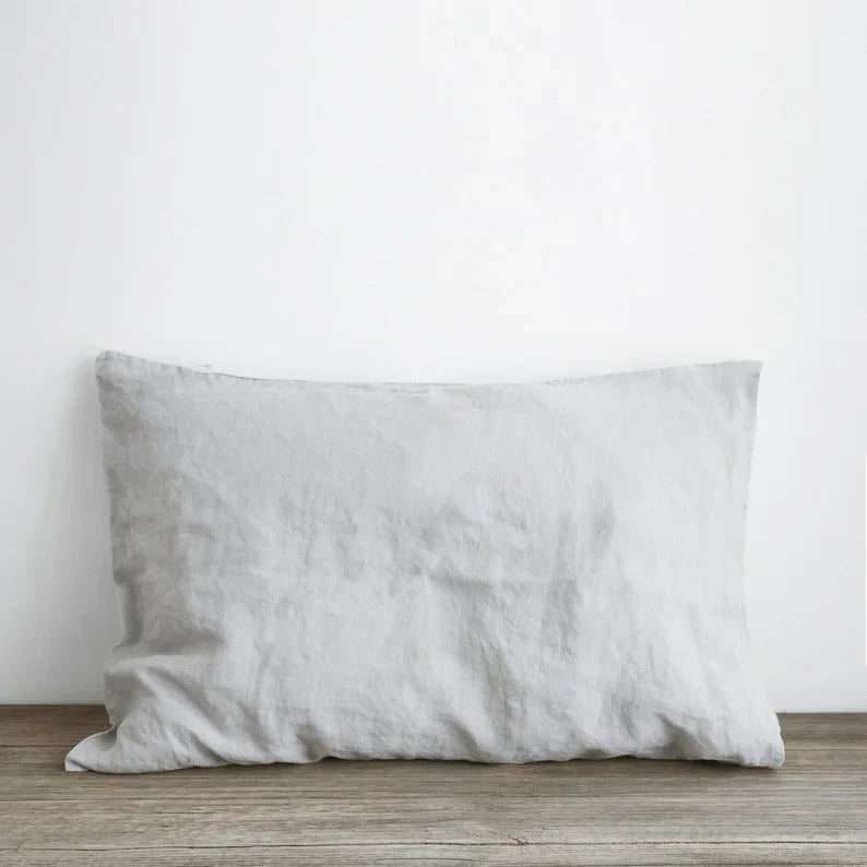 Taie d'oreiller en lin naturel français, 2 pièces, enveloppe douce et confortable, décoration de maison, couverture d'oreiller de chambre à coucher, toutes saisons Camara Shopping Taie d'oreiller en lin naturel français, 2 pièces, enveloppe douce et confortable, décoration de maison, couverture d'oreiller de chambre à coucher, toutes saisons