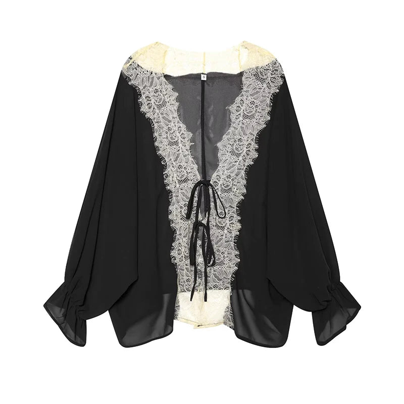 Chemises pour femmes, mode estivale, chemise en dentelle à empiècements, chemises décontractées amples pour femmes, chemisiers féminins, tops chics Camara Shopping Chemises pour femmes, mode estivale, chemise en dentelle à empiècements, chemises décontractées amples pour femmes, chemisiers féminins, tops chics