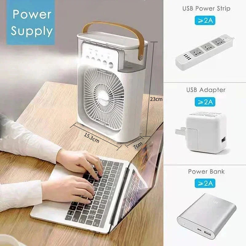 3 en 1 nouveau ventilateur climatiseur ménage petit refroidisseur d'air LED veilleuse Portable humidificateur réglage de l'air ventilateur bureau maison ventilateur Camara Shopping 3 en 1 nouveau ventilateur climatiseur ménage petit refroidisseur d'air LED veilleuse Portable humidificateur réglage de l'air ventilateur bureau maison ventilateur