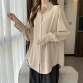Femmes en mousseline de soie chemises blanches mode coréenne solide ample à manches longues hauts bureau dames élégant décontracté tout Match Blouses printemps nouveau Camara Shopping Femmes en mousseline de soie chemises blanches mode coréenne solide ample à manches longues hauts bureau dames élégant décontracté tout Match Blouses printemps nouveau