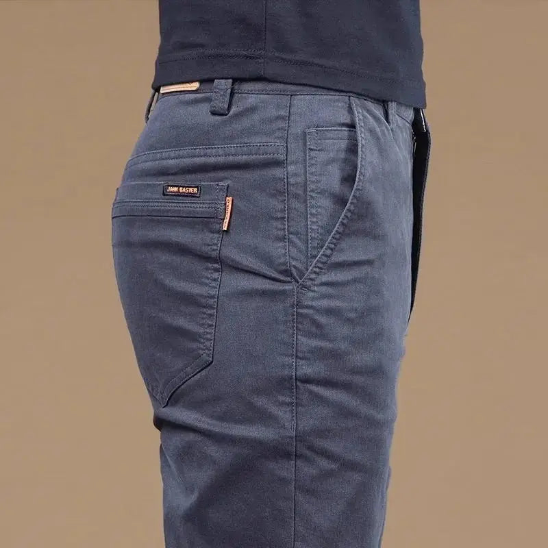 Pantalon décontracté homme été 2026 en coton fin, tendance, polyvalent, élastique, léger, pour le travail ou formel, coupe slim droite Camara Shopping Pantalon décontracté homme été 2026 en coton fin, tendance, polyvalent, élastique, léger, pour le travail ou formel, coupe slim droite