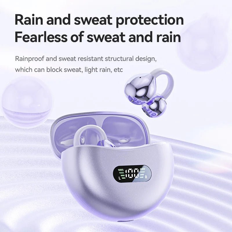 Écouteurs sans fil Lenovo Open Ear Clip Bluetooth 5.4 avec suppression du bruit, microphone et affichage LED pour Xiaomi Huawei - Camara ShoppingÉcouteurs sans fil Lenovo Open Ear Clip Bluetooth 5.4 avec suppression du bruit, microphone et affichage LED pour Xiaomi Huawei