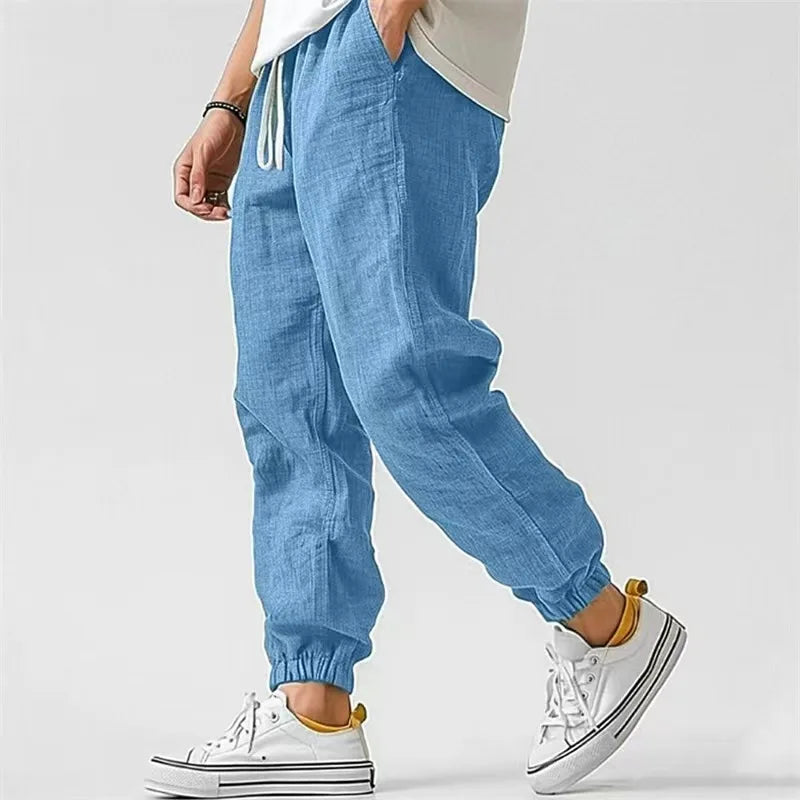 Pantalon en lin pour homme, couleur unie, décontracté, respirant, ample, pour le sport, la plage, léger, en coton Camara Shopping Pantalon en lin pour homme, couleur unie, décontracté, respirant, ample, pour le sport, la plage, léger, en coton