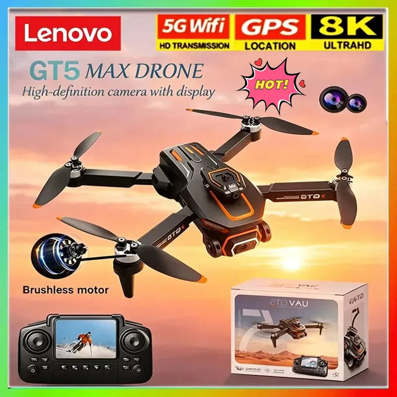 Drone pliable Lenovo GT5 8K HD à double objectif avec caméra grand angle, quadricoptère WiFi, jouets télécommandés pour enfants, cadeaux Camara Shopping Drone pliable Lenovo GT5 8K HD à double objectif avec caméra grand angle, quadricoptère WiFi, jouets télécommandés pour enfants, cadeaux