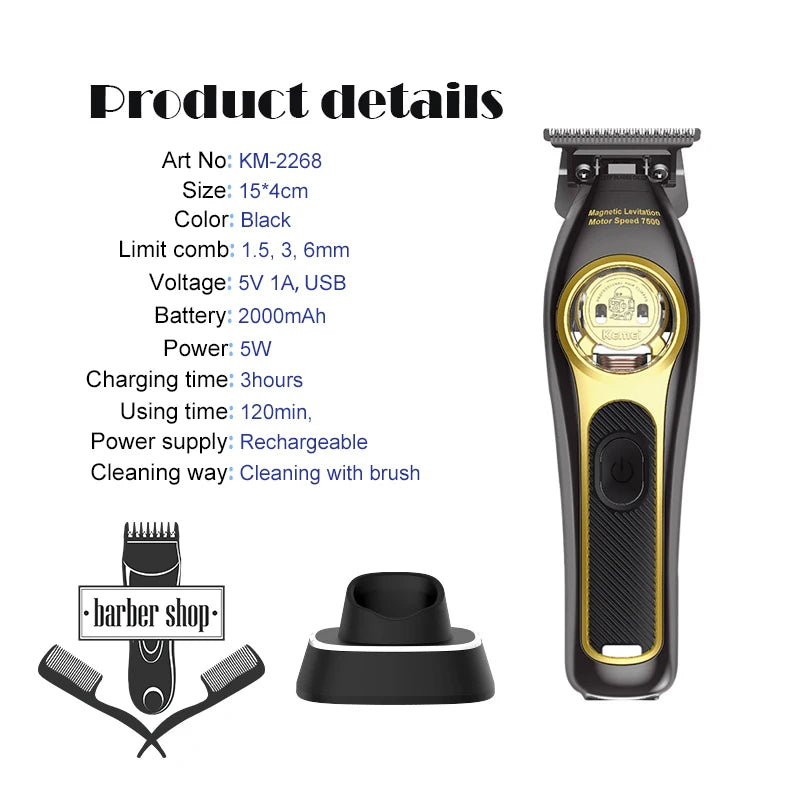 Tondeuse à cheveux professionnelle Kemei KM-2373 avec base de charge pour hommes, tondeuse électrique pour hommes, cadeau pour homme Camara Shopping Tondeuse à cheveux professionnelle Kemei KM-2373 avec base de charge pour hommes, tondeuse électrique pour hommes, cadeau pour homme