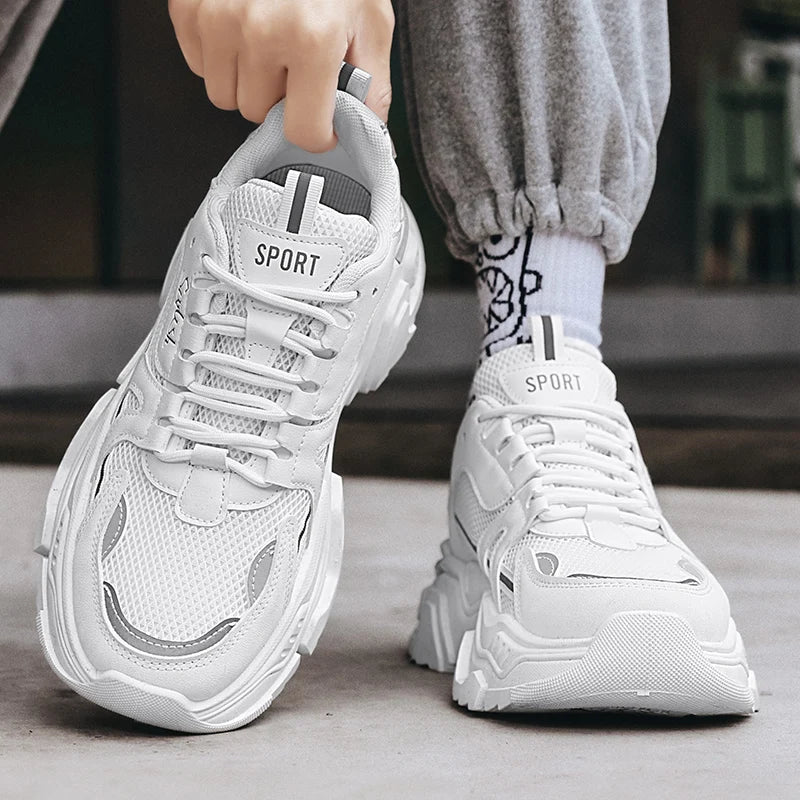 Chaussures de sport décontractées pour hommes, à semelle épaisse, en maille respirante, pour toutes les saisons, confortables pour la course en extérieur, semelle souple Camara Shopping Chaussures de sport décontractées pour hommes, à semelle épaisse, en maille respirante, pour toutes les saisons, confortables pour la course en extérieur, semelle souple