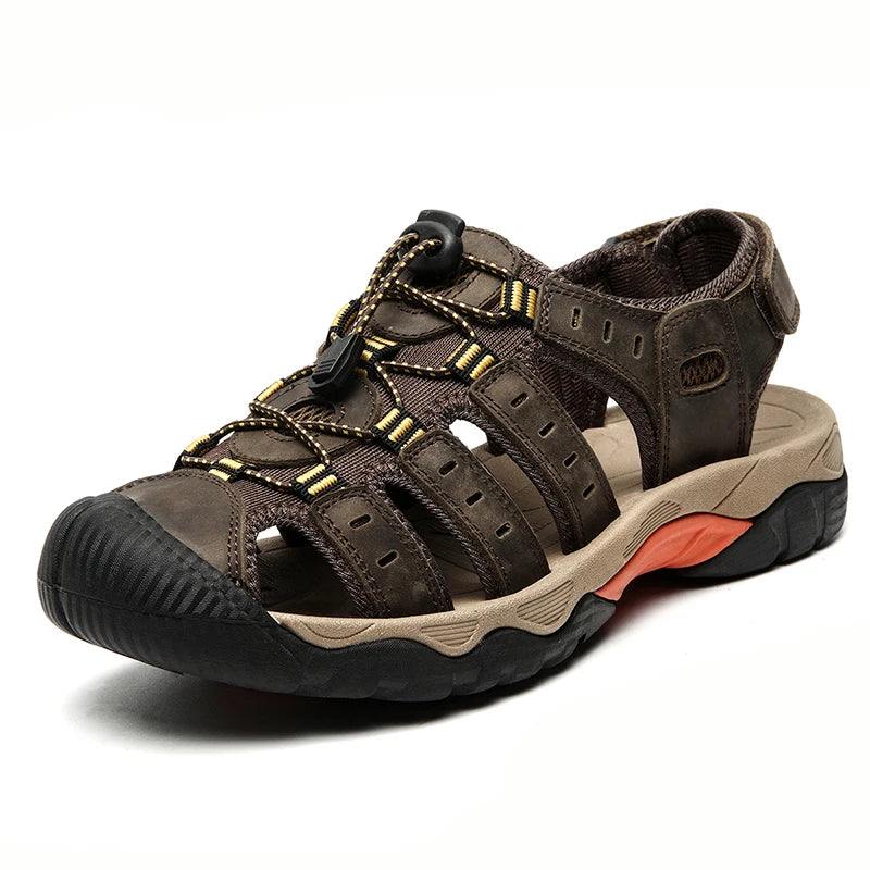 Nouveaux hommes sandales en cuir véritable souple sandales chaussures hommes grande taille en plein air chaussures d'été confort plage sandales romaines hommes chaussures Camara Shopping Nouveaux hommes sandales en cuir véritable souple sandales chaussures hommes grande taille en plein air chaussures d'été confort plage sandales romaines hommes chaussures