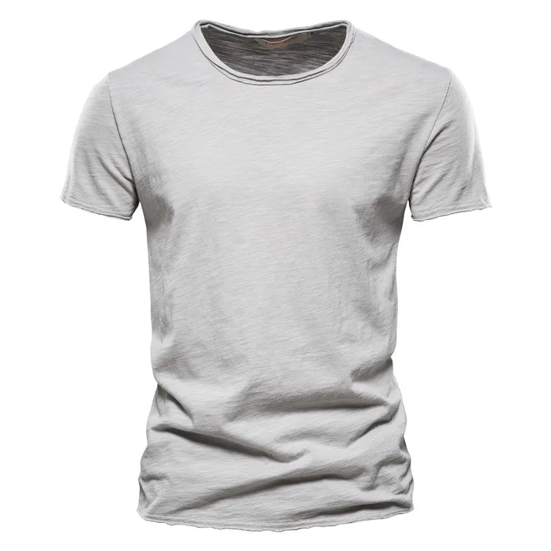 100% coton hommes T-shirt décontracté doux Fitness été mince T-shirts hommes vêtements de maison col rond à manches courtes solide T-shirt pour hommes Camara Shopping 100% coton hommes T-shirt décontracté doux Fitness été mince T-shirts hommes vêtements de maison col rond à manches courtes solide T-shirt pour hommes