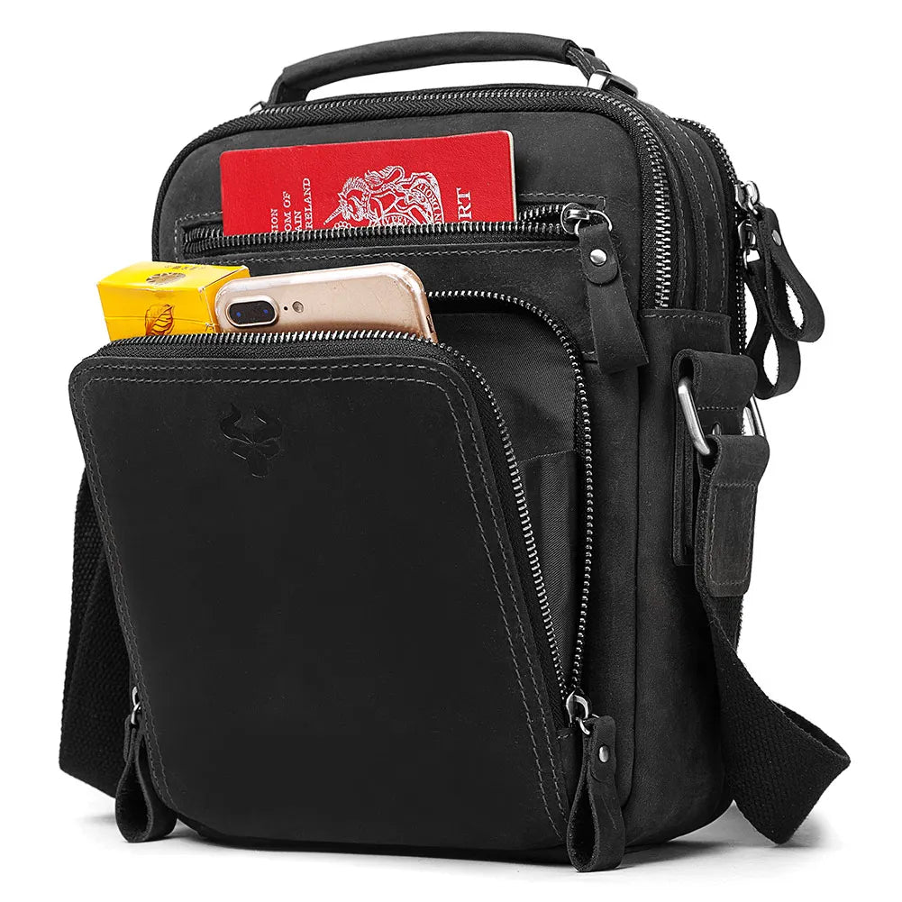 HUMERPAUL sac à bandoulière en cuir véritable pour hommes sacs croisés Vintage grande capacité mâle messager sac fourre-tout voyage Bolso Hombres Camara Shopping HUMERPAUL sac à bandoulière en cuir véritable pour hommes sacs croisés Vintage grande capacité mâle messager sac fourre-tout voyage Bolso Hombres