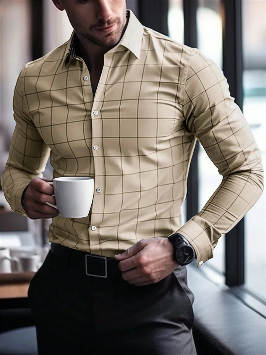 Chemise à carreaux rouge rétro pour homme, manches longues, col décontracté, polyvalente et tendance pour tous les jours et les trajets domicile-travail, tailles S-6XL. Camara Shopping Chemise à carreaux rouge rétro pour homme, manches longues, col décontracté, polyvalente et tendance pour tous les jours et les trajets domicile-travail, tailles S-6XL.