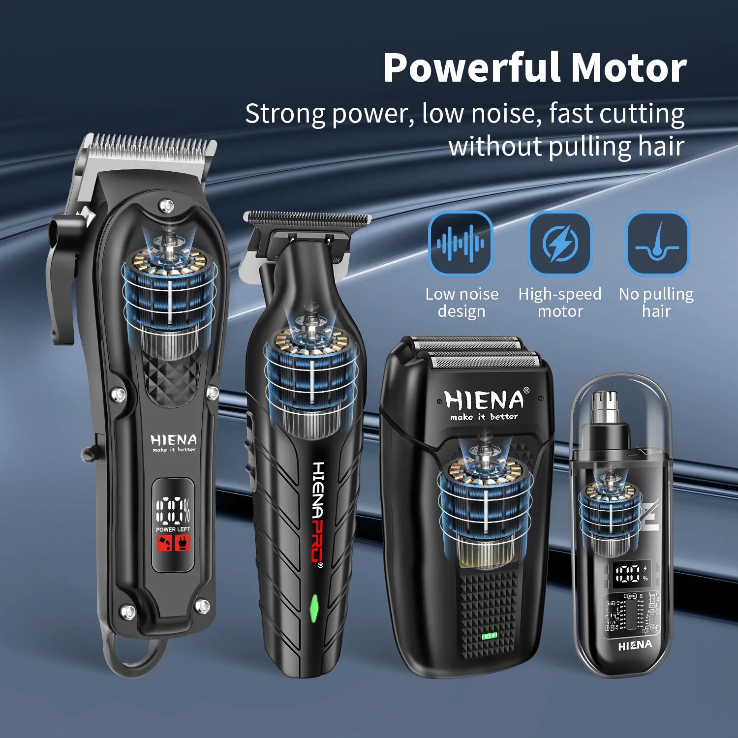 Tondeuse à cheveux électrique professionnelle Hiena Finish Machine, tondeuse à barbe rechargeable, rasoir pour homme, kit de coupe-cheveux Camara Shopping Tondeuse à cheveux électrique professionnelle Hiena Finish Machine, tondeuse à barbe rechargeable, rasoir pour homme, kit de coupe-cheveux