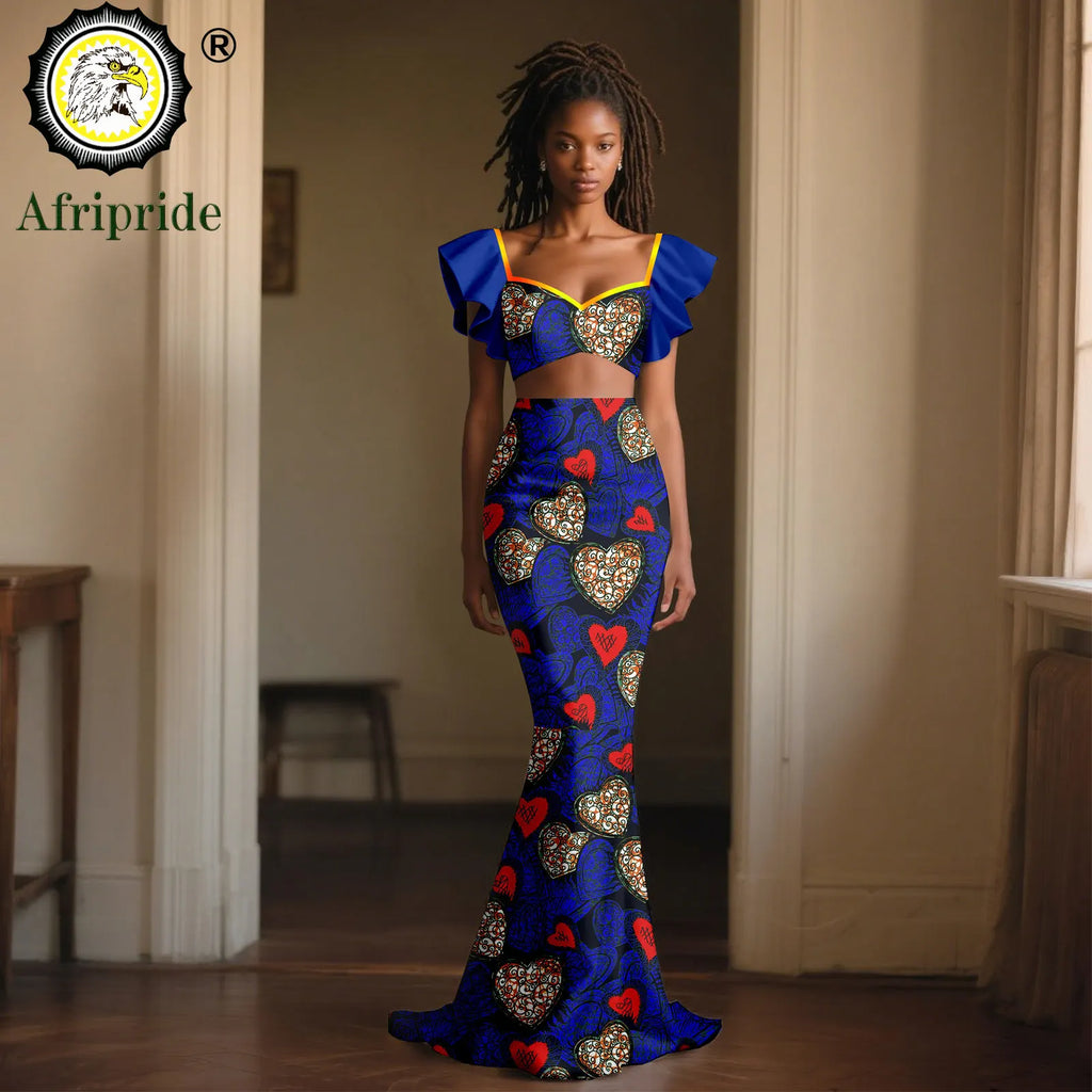 Vêtements africains pour femmes, haut court à manches évasées et jupes Maxi, ensemble 2 pièces, tenues Dashiki, tenue de fête Sexy Ankara, 2526060 Camara Shopping Vêtements africains pour femmes, haut court à manches évasées et jupes Maxi, ensemble 2 pièces, tenues Dashiki, tenue de fête Sexy Ankara, 2526060