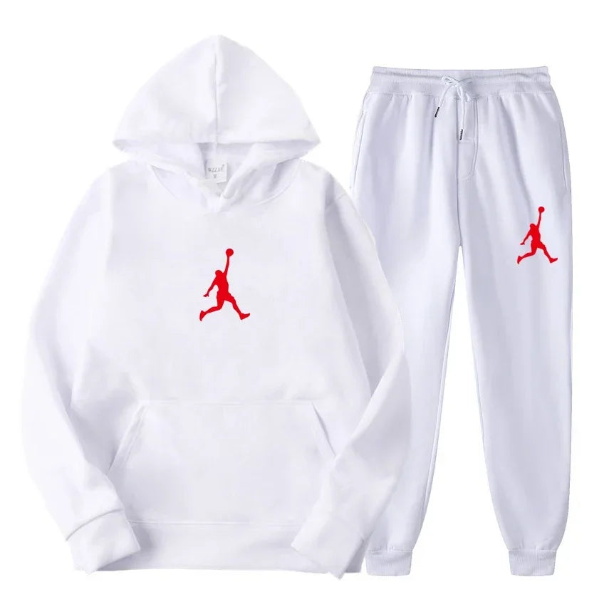 Ensemble deux pièces décontracté printemps-automne pour hommes et femmes, sweat à capuche et pantalon, nouveau ensemble de basketball d'extérieur pour hommes