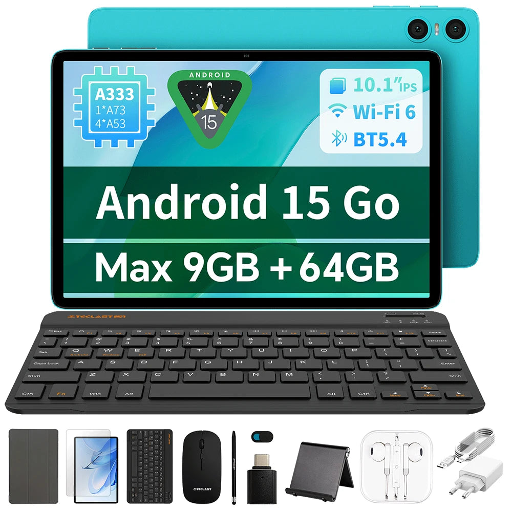 Tablette Android 15 Teclast P33, 10,1 pouces, 9 Go de RAM maximum, 64 Go de ROM, 1280x800 IPS, A333, 5 cœurs, 6000 mAh, Type-C Camara Shopping Tablette Android 15 Teclast P33, 10,1 pouces, 9 Go de RAM maximum, 64 Go de ROM, 1280x800 IPS, A333, 5 cœurs, 6000 mAh, Type-C