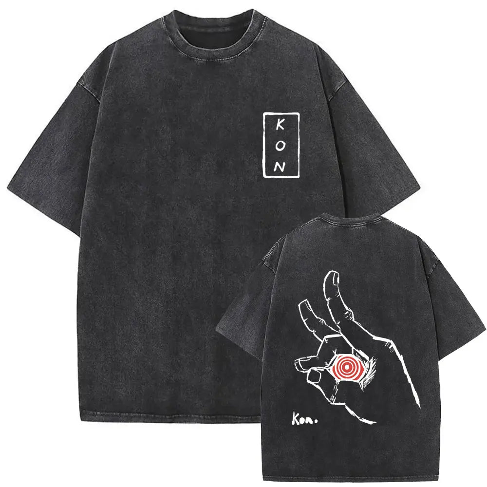 Anime tronçonneuse homme Vintage lavé T-shirt Hayakawa Aki invocation Kon Fox diable graphique T-shirts hommes femmes décontracté mode T-shirts Camara Shopping Anime tronçonneuse homme Vintage lavé T-shirt Hayakawa Aki invocation Kon Fox diable graphique T-shirts hommes femmes décontracté mode T-shirts