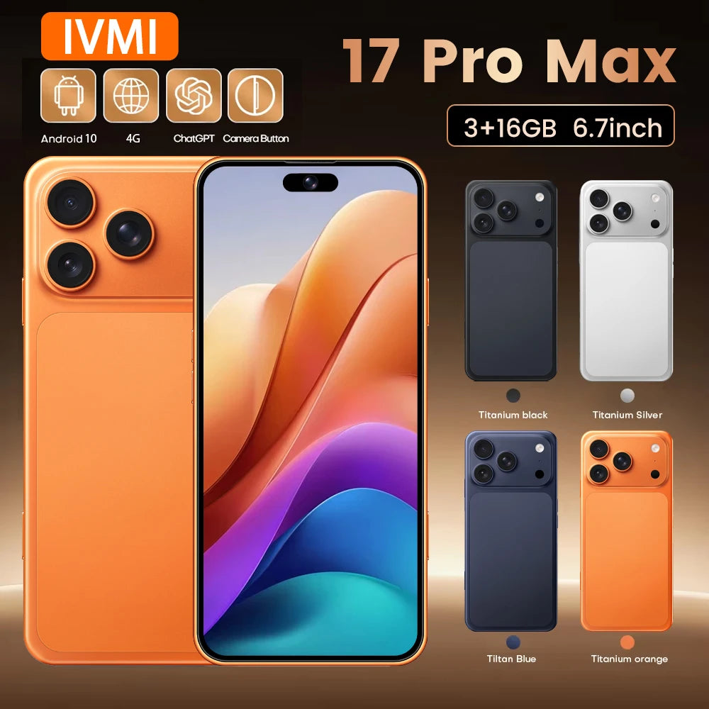 Smartphones IVMI 17Pro Max Android 10.0 Double SIM Écran 6,7 pouces 3 Go de RAM 16 Go de ROM WIFI Bluetooth Play Store 4G Petit téléphone mobile Camara Shopping Smartphones IVMI 17Pro Max Android 10.0 Double SIM Écran 6,7 pouces 3 Go de RAM 16 Go de ROM WIFI Bluetooth Play Store 4G Petit téléphone mobile