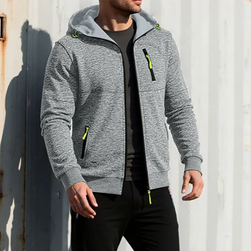 Veste décontractée à capuche et fermeture éclair pour homme, sweat-shirt à la mode, couleur unie, Slim Fit, vêtements de sport, survêtement, Streetwear, automne Camara Shopping Veste décontractée à capuche et fermeture éclair pour homme, sweat-shirt à la mode, couleur unie, Slim Fit, vêtements de sport, survêtement, Streetwear, automne