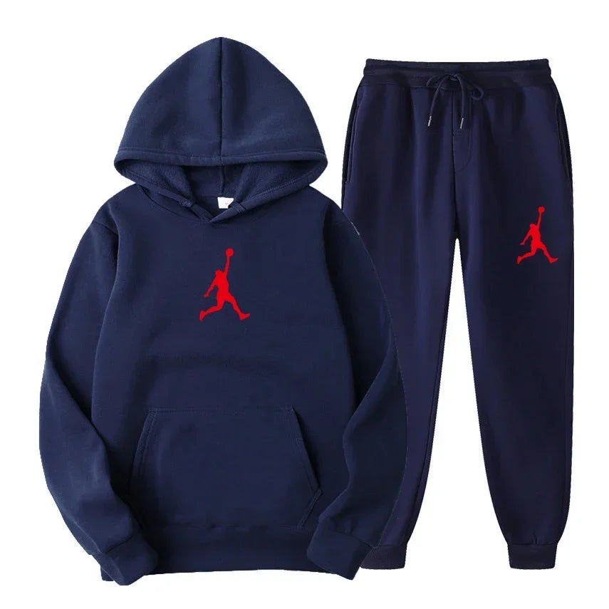 Ensemble deux pièces décontracté printemps-automne pour hommes et femmes, sweat à capuche et pantalon, nouveau ensemble de basketball d'extérieur pour hommes
