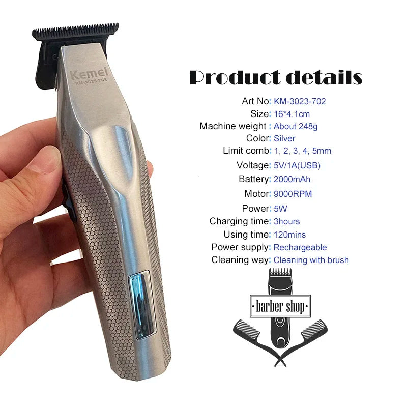 Tondeuse à cheveux Kemei, tondeuse à cheveux professionnelle, machine à couper les cheveux électrique, tondeuse à cheveux rechargeable, tondeuse à cheveux 0 MM pour hommes KM-3023-702 Camara Shopping Tondeuse à cheveux Kemei, tondeuse à cheveux professionnelle, machine à couper les cheveux électrique, tondeuse à cheveux rechargeable, tondeuse à cheveux 0 MM pour hommes KM-3023-702