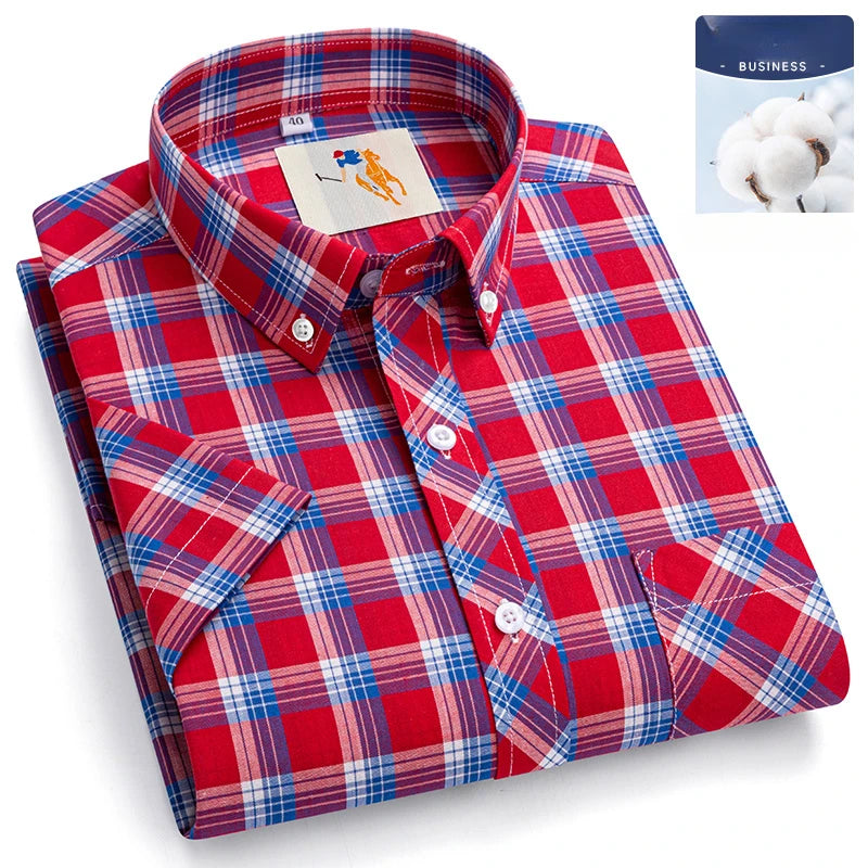 Chemises d'été fines à manches courtes 100 % coton pour hommes, grandes tailles 9XL, coupe ajustée, formelles et décontractées, unies, douces, à carreaux, style hawaïen Camara Shopping Chemises d'été fines à manches courtes 100 % coton pour hommes, grandes tailles 9XL, coupe ajustée, formelles et décontractées, unies, douces, à carreaux, style hawaïen