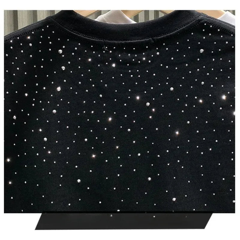 Été hommes vêtements été strass Rivet T-shirt col rond T-shirt style décontracté Version coréenne hommes manches courtes T-shirt Camara Shopping Été hommes vêtements été strass Rivet T-shirt col rond T-shirt style décontracté Version coréenne hommes manches courtes T-shirt