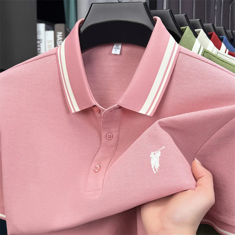 100% coton marque de luxe manches courtes polo shirt hommes nouveau classique pony broderie été T-shirt haut de gamme mode décontracté Paul top Camara Shopping 100% coton marque de luxe manches courtes polo shirt hommes nouveau classique pony broderie été T-shirt haut de gamme mode décontracté Paul top