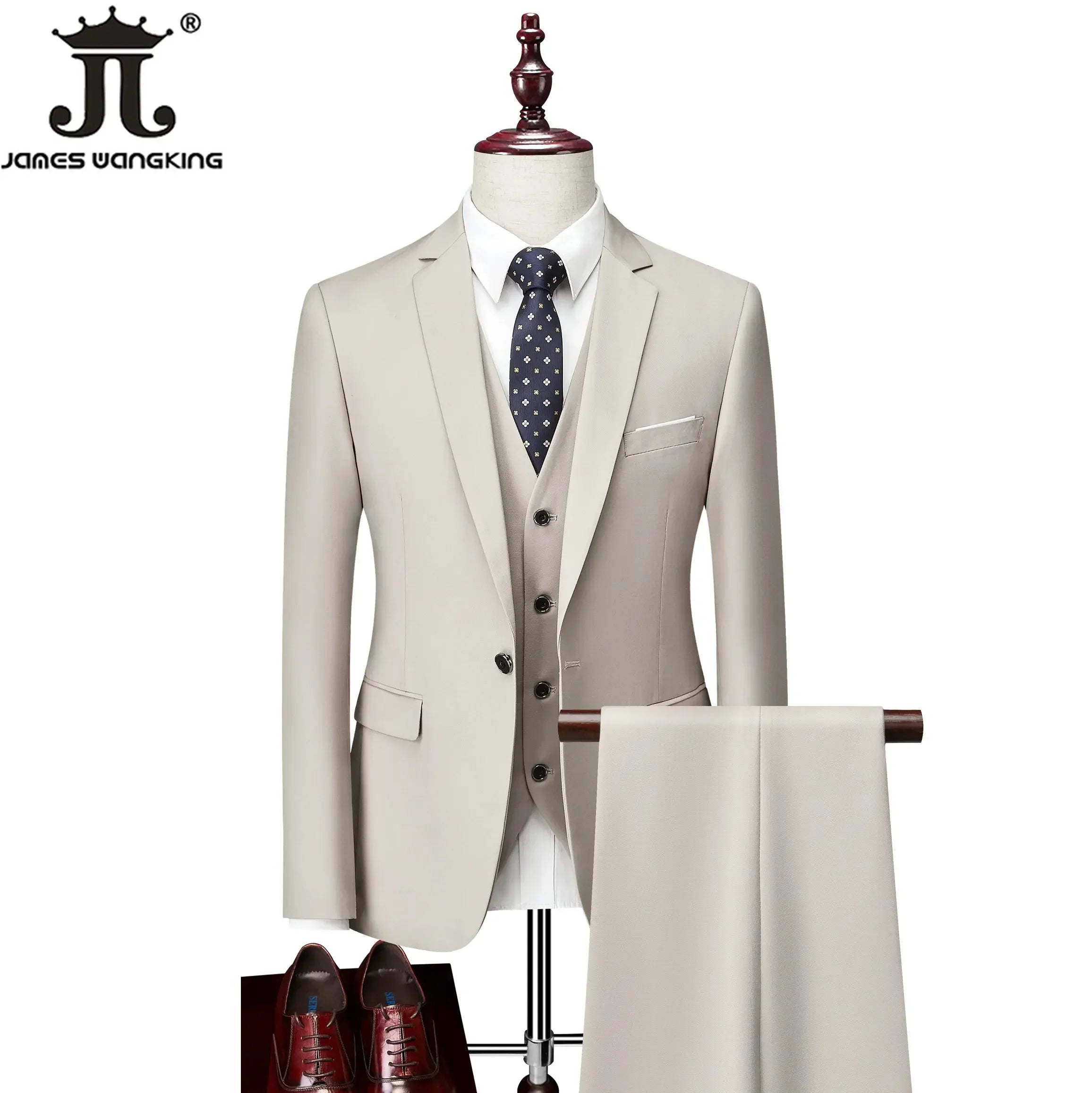 Costume homme formel pour le bureau, mariage, fête, couleur unie, tailles M-6XL, 15 couleurs (veste + gilet + pantalon) Camara Shopping Costume homme formel pour le bureau, mariage, fête, couleur unie, tailles M-6XL, 15 couleurs (veste + gilet + pantalon)