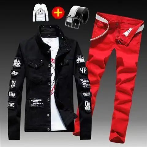 Costume Denim Homme 2 Pièces – Veste Jean & Pantalon | Style Moderne Printemps Automne - Camara ShoppingCostume Denim Homme 2 Pièces – Veste Jean & Pantalon | Style Moderne Printemps Automne