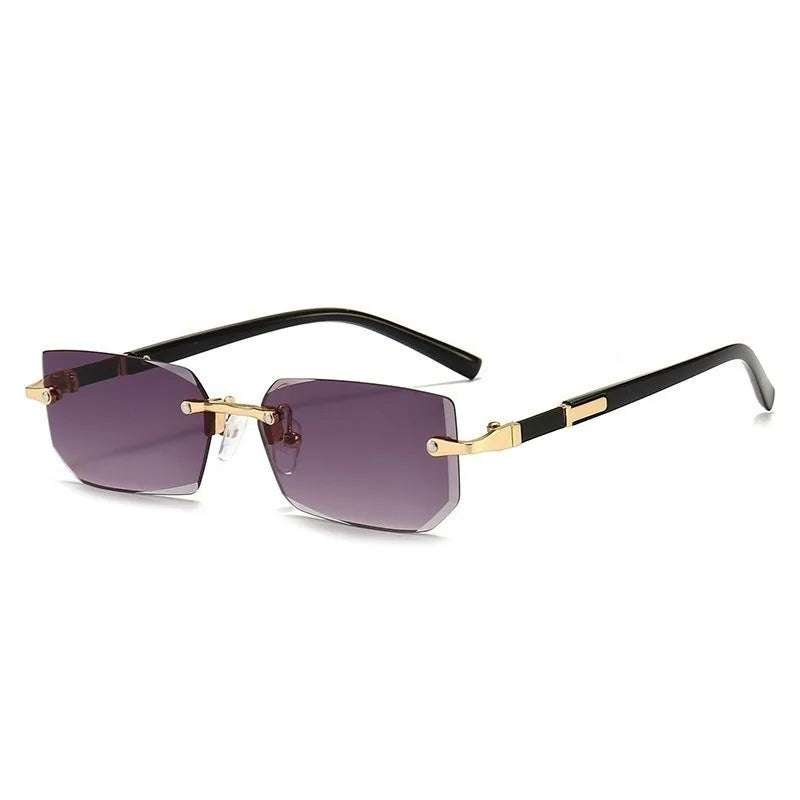 Lunettes de soleil sans monture pour hommes et femmes, verres de coupe, lunettes rétro, marque de créateur, mode Camara Shopping Lunettes de soleil sans monture pour hommes et femmes, verres de coupe, lunettes rétro, marque de créateur, mode