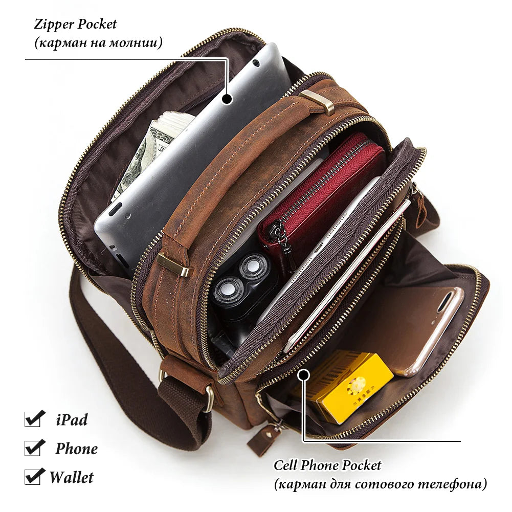 HUMERPAUL sac à bandoulière en cuir véritable pour hommes sacs croisés Vintage grande capacité mâle messager sac fourre-tout voyage Bolso Hombres Camara Shopping HUMERPAUL sac à bandoulière en cuir véritable pour hommes sacs croisés Vintage grande capacité mâle messager sac fourre-tout voyage Bolso Hombres