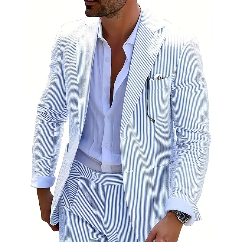 Costume Blazer Veste Hommes Rayé Seersucker Costume Veste D'été Léger Casual Blazer Mariage Affaires Occasions Événements Formels Camara Shopping Costume Blazer Veste Hommes Rayé Seersucker Costume Veste D'été Léger Casual Blazer Mariage Affaires Occasions Événements Formels