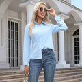 Chemise élégante pour femmes, chemisier en mousseline de soie à boutons, printemps été, décontracté, uni, manches longues, col rabattu, tuniques, chemisier OL, hauts Camara Shopping Chemise élégante pour femmes, chemisier en mousseline de soie à boutons, printemps été, décontracté, uni, manches longues, col rabattu, tuniques, chemisier OL, hauts
