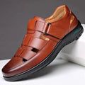 Chaussures en cuir pour hommes, tenue d'affaires décontractée, chaussures simples, semelle souple, antidérapantes, sandales d'été pour vieux papa, noires Camara Shopping Chaussures en cuir pour hommes, tenue d'affaires décontractée, chaussures simples, semelle souple, antidérapantes, sandales d'été pour vieux papa, noires