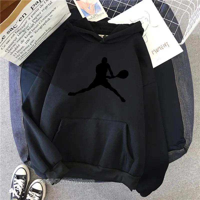 Sweat à capuche pour homme et femme, vêtement surdimensionné, style Hip Hop, avec personnage de dessin animé, pour joueur de Tennis, pour l'hiver